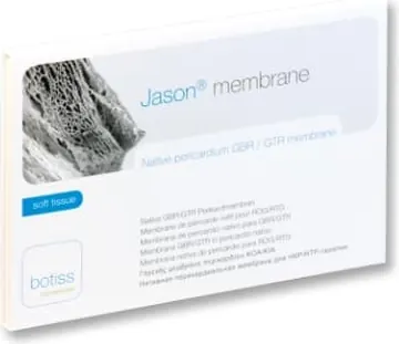 The Jason membrane pack, labelled native pericardium GBR/GTR membrane.