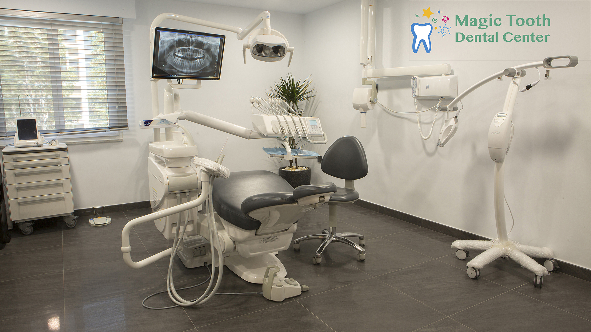 Pediatric dentist treatment room at Magic Tooth Dental Center in Abdoun, Amman